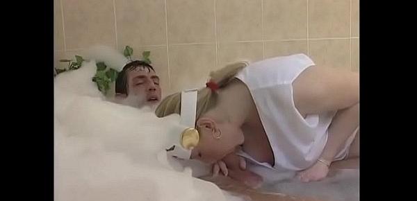  Sexy nurse with big tits fucked in a bathtub